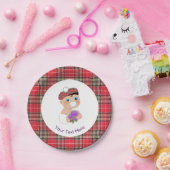 スコットランドタータンチェック |アザミの花がかわいいベビーシャワー ペーパープレート (パーティー)
