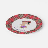 スコットランドタータンチェック |アザミの花がかわいいベビーシャワー ペーパープレート (アングル)
