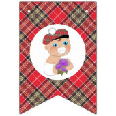 スコットランドタータンチェック |アザラシの花かわいい赤ちゃんシャワー バンティングフラッグ (第3の旗)
