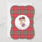 スコットランドタータンチェック |アザラシの花かわいい赤ちゃんシャワー 招待状 (裏面)