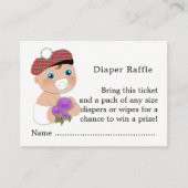 スコットランドタータンチェック |アザラシ赤ちゃんシャワーおむつラッフル エンクロージャーカード (正面)