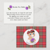 スコットランドタータンチェック |ティスル赤ちゃんシャワーブックリクエスト エンクロージャーカード (正面/裏面)