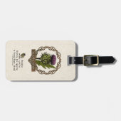 スコットランドティスルケルト結び目模様諺 ラゲッジタグ (正面横)