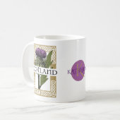 スコットランドティッシュ金ゴールドケルト結び目模様 コーヒーマグカップ (正面左)