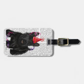 スコットランドテリアおよびパーティーの帽子 ラゲッジタグ (正面横)