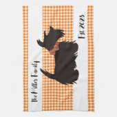 スコットランドテリアのキッチンタオルパーソナライズされた、タオル キッチンタオル (縦)