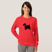 スコットランドテリアのクリスマスのおもしろいのスコッチテリア犬 Tシャツ (正面フル)