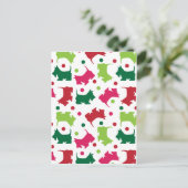 スコットランドテリアのクリスマスパターン シーズンポストカード (スタンド正面)