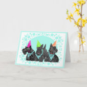 スコットランドテリアのグリーティングカード カード (黄色い花)