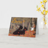 スコットランドテリアのグリーティングカード カード (黄色い花)