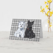 スコットランドテリアのグリーティングカード カード (黄色い花)