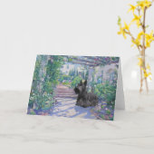 スコットランドテリアのグリーティングカード カード (黄色い花)