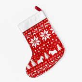 スコットランドテリアのスコッチテリアはシルエットパターンの後をつけます スモールクリスマスストッキング (裏面 (吊り時))