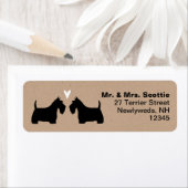スコットランドテリアのスコットランド犬のハート住所 ラベル (インサイチュ)