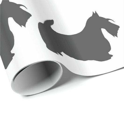 スコットランドテリアのダークグレーのシルエット ラッピングペーパー (ロールコーナー)