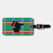 スコットランドテリアの格子縞の荷物のラベル ラゲッジタグ (正面横)