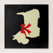 スコットランドテリアの黒のsihouette heart/676の部分 ジグソーパズル (縦)