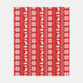 スコットランドテリアはクリスマスパターンのシルエットを描きます フリースブランケット (正面)