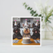 スコットランドテリアカード、スコットランドテリア誕生日 招待状 (スタンド正面)