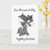 スコットランドテリア機敏性グリーティングカード カード (黄色い花)