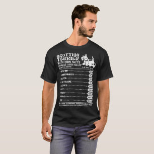 スコットランドテリア犬の栄養物の事実のTシャツ Tシャツ