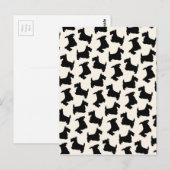 スコットランドテリア犬の模様ブラック ポストカード (正面/裏面)