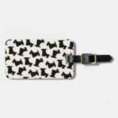 スコットランドテリア犬の模様ブラック ラゲッジタグ (正面横)
