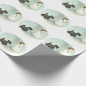 スコットランドテリア犬の芸術のクリスマスの包装紙 ラッピングペーパー (角)