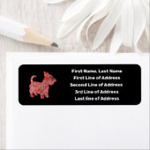 スコットランドテリア犬レッドグリッドアドレス ラベル (インサイチュ)