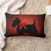 スコットランドテリア犬、スコットランド犬、赤い花こう岩 ランバークッション (ブランケット)