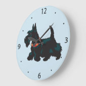 スコットランドテリア犬 ラージ壁時計 (傾斜)