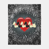 スコットランドテリア、のハート、雪、銀黒いですかwheaten フリースブランケット (正面)