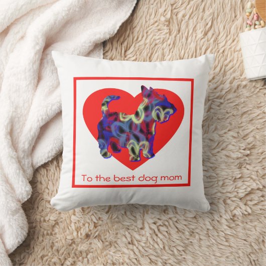 スコットランドテリア/スコットドッグハート母の日 クッション (ブランケット)