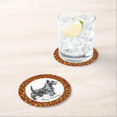 スコットランドテリア ラウンドペーパーコースター (インサイチュ)