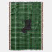 スコットランドテリアI愛かハートのケリーの緑の格子縞 スローブランケット (正面縦)