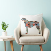 スコットランドディアーハウンド幾何学模様シルエット クッション (椅子)