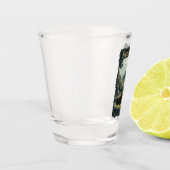 スコットランドデザイン：ハイランド牛、城、景色 ショットグラス (左)