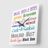 スコットランドノッシュ – スコットランドフードウォールクロック スクエア壁時計 (傾斜)