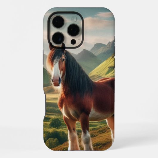 スコットランドハイランドのクライドルデールホース iPhoneケース (裏面)