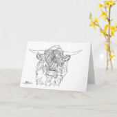 スコットランドハイランドの"Coo" カード (黄色い花)