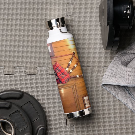 スコットランドバグパイプタータンチェックプレイドミュージカル楽器 ウォーターボトル (ジム)