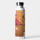 スコットランドバグパイプタータンチェックプレイドミュージカル楽器 ウォーターボトル (左面)