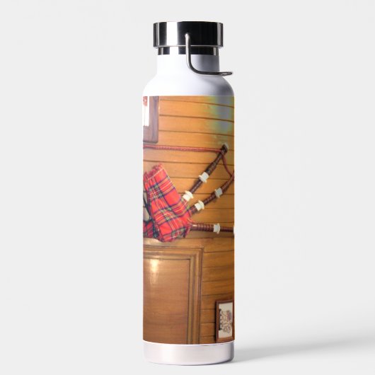 スコットランドバグパイプタータンチェックプレイドミュージカル楽器 ウォーターボトル (左面)