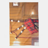 スコットランドバグパイプタータンチェックプレイドミュージカル楽器 キッチンタオル (縦)