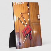 スコットランドバグパイプタータンチェックプレイドミュージカル楽器 フォトプラーク (側面)