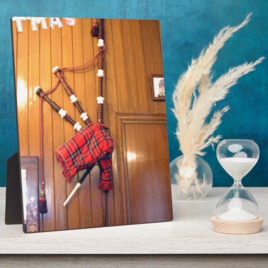 スコットランドバグパイプタータンチェックプレイドミュージカル楽器 フォトプラーク (側面)