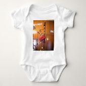 スコットランドバグパイプタータンチェックプレイドミュージカル楽器 ベビーボディスーツ (正面)