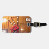 スコットランドバグパイプタータンチェックプレイドミュージカル楽器 ラゲッジタグ (正面横)