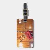 スコットランドバグパイプタータンチェックプレイドミュージカル楽器 ラゲッジタグ (正面縦)