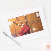 スコットランドバグパイプタータンチェックプレイドミュージカル楽器 長方形シール (封筒)